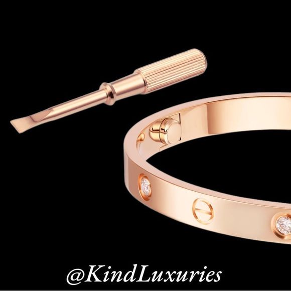 💎272💎 Plus Size Rose Gold or White Gold Carti3r LOVE Bracelet - Picture 9 of 16